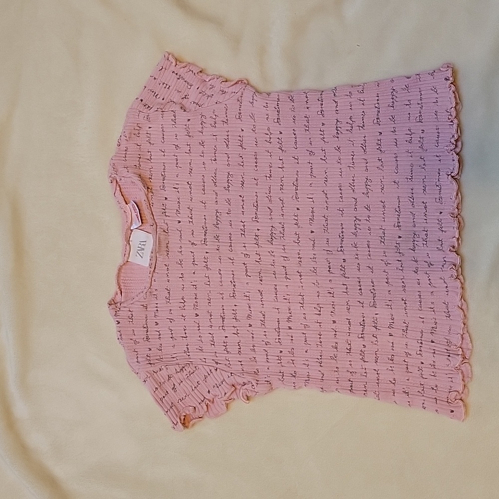 Zara girls Size 2-3 years pink short sleeve shirt